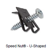 U Shaped Speed Nut M4.2 x 1.41 Thread, 2.250-3.000 Panel THK Black Phos