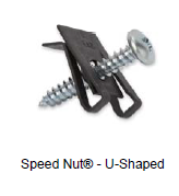 U Shaped Speed Nut 6-32 Thread, 0.018-0.023 Panel THK Black Phos