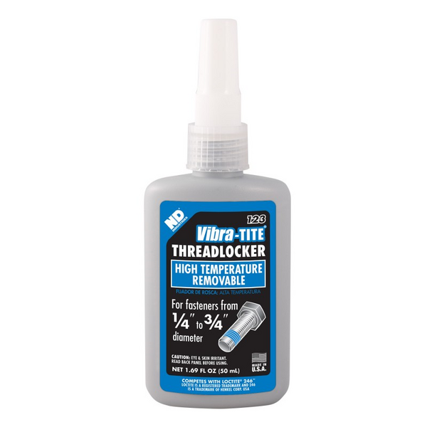 Vibra-TITE Threadlocker, Blue Liquid, 50 mL Bottle