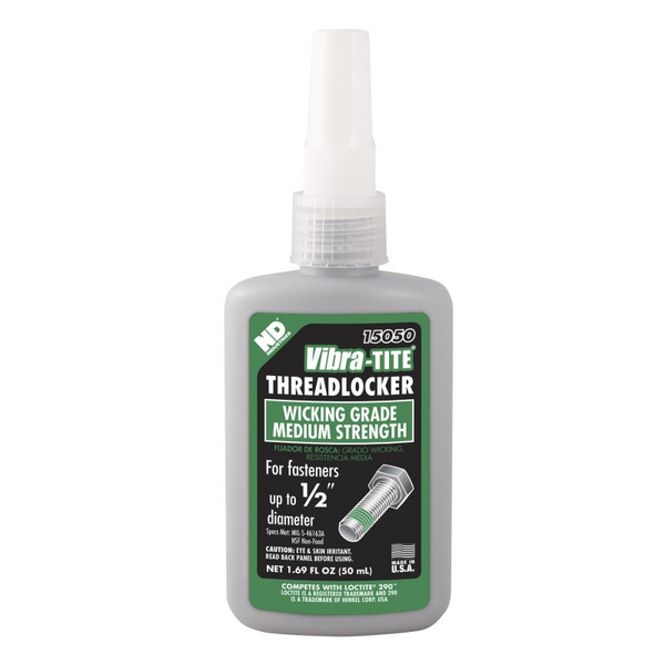 Vibra-TITE Threadlocker, Green Liquid, 10 mL Bottle