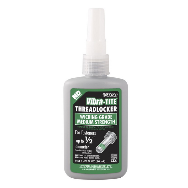 Vibra-TITE Threadlocker, Green Liquid, 50 mL Bottle