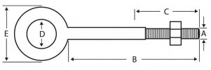 3/4  X 4 1/2 NUT EYE BOLT