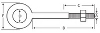 3/8 X 4 1/2 NUT EYE BOLT